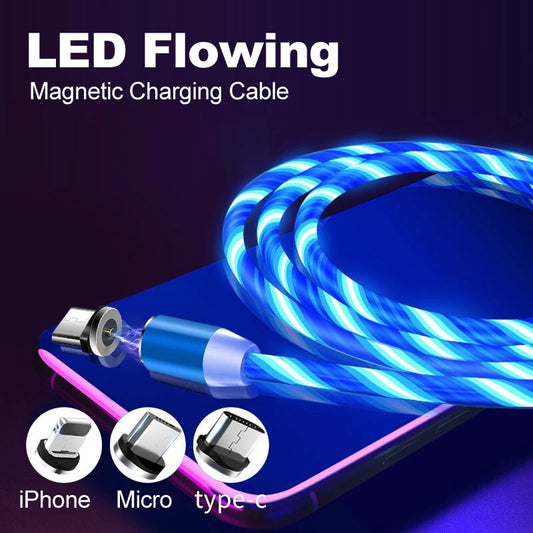 LED Flowing Magnetic Charging Cable Magnetic Phone Charger Light Up