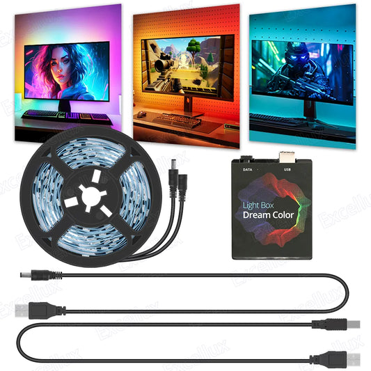 Ambient TV PC Monitor Backlight Dream Screen USB Led Strip Color Sync